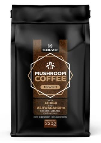 SolveLabs Mushroom Coffee Chaga + Ashwagandha 330g – SolveLabs verpakking