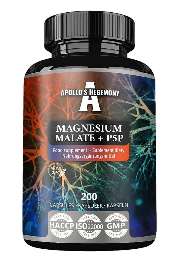 Apollo'S Hegemony - Magnesium Malate + P5P - 200 kapslar – Apollo'S Hegemony förpackning