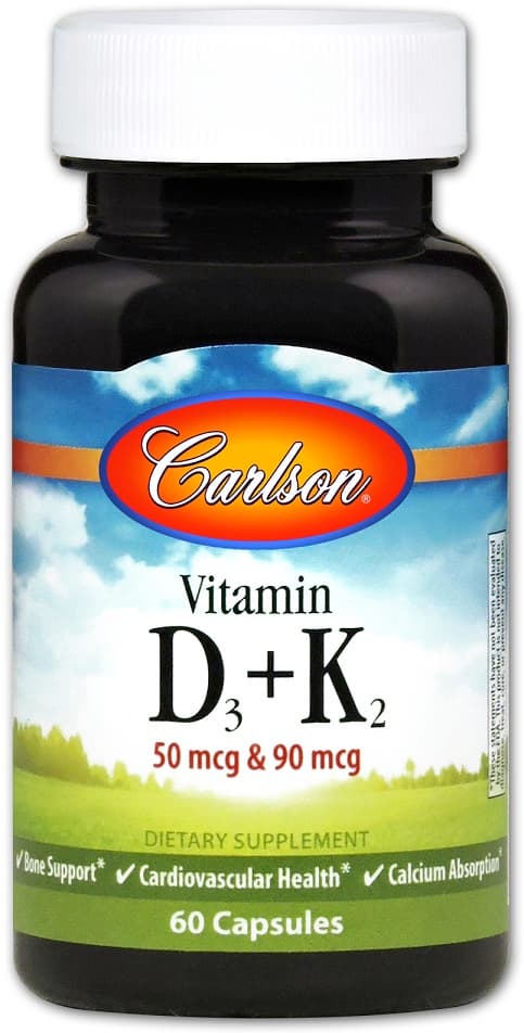 Carlson Labs - Vitamin D3 + K2 - 60 kapslar – Carlson Labs förpackning