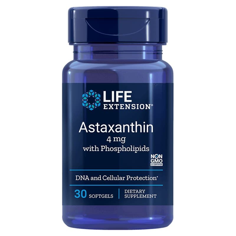Life Extension Astaxanthin With Phospholipids 4 mg - 30 mjuka kapslar – Life Extension förpackning