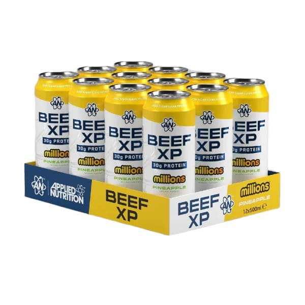 Beef Xp Cans, Pineapple - 12 x 500ml | Velocity-Fuel – Applied Nutrition förpackning