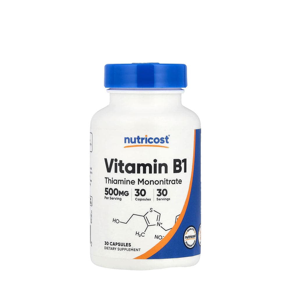 Nutricost Vitamin B1 Thiamine 100 mg - 30 vegetabiliska kapslar – Nutricost förpackning