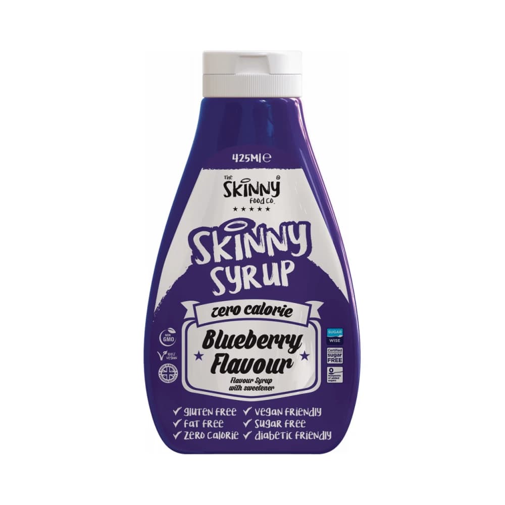 The Skinny Food Co - Skinny Syrup Blueberry 425ml – The Skinny Food Co. förpackning