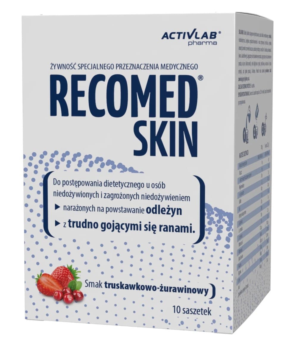 Activlab RecoMed SKIN pulver med smag af jordbær og tranebær 10 poser
