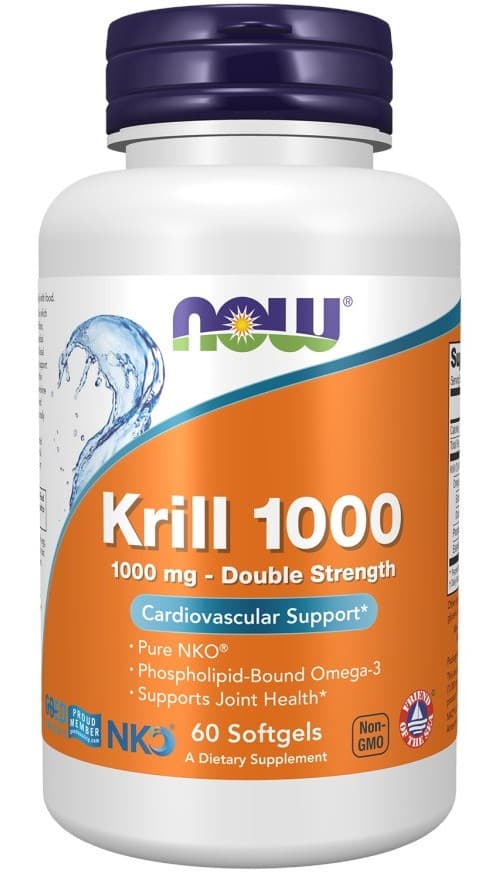 NOW Foods Krill 1000 - 60 Mjukgeléer – NOW Foods förpackning
