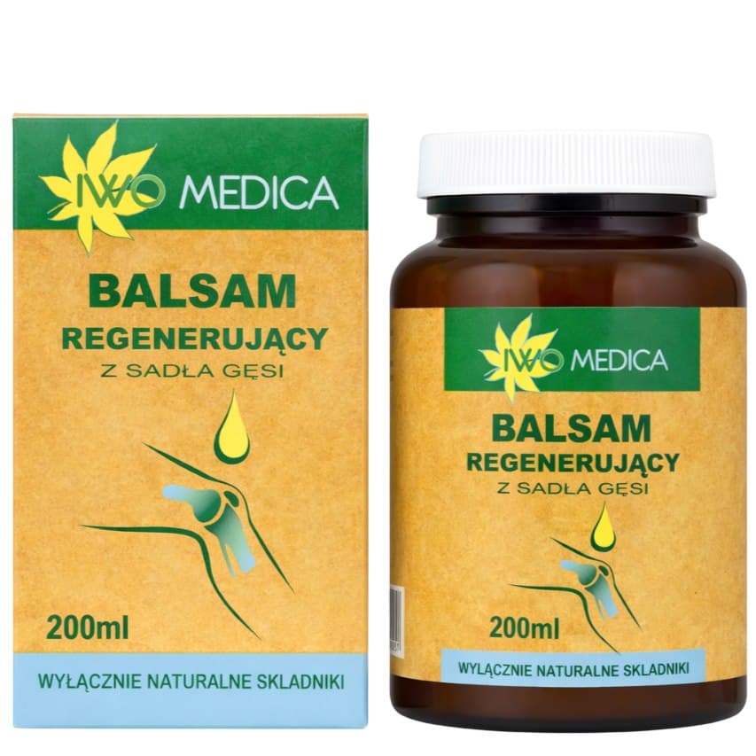 Iwo Medica - Regenererande Balsam med Gåsleverfett - 200ml – Iwo Medica förpackning