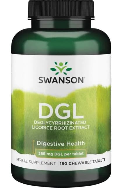Swanson - DGL (Deglycyrrhizinerad Lakritsrotextrakt) - 180 Tuggtabletter