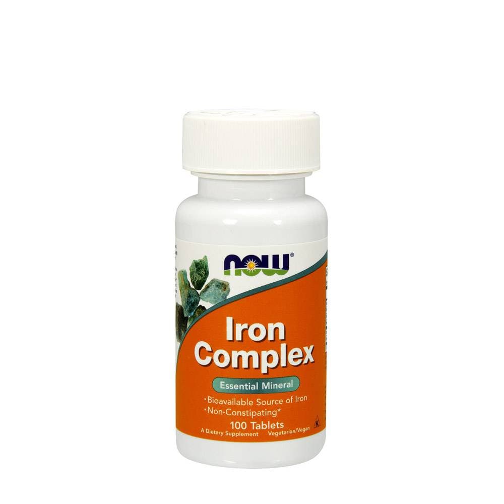 NOW Foods Iron Complex 27 mg - 100 tabletter – NOW Foods förpackning
