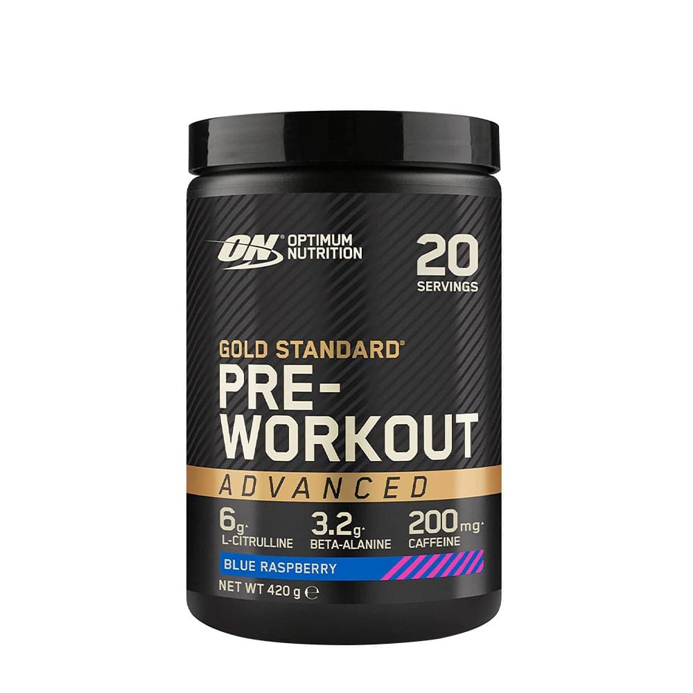Optimum Nutrition Blue Raspberry proteinpulver 420g – Optimum Nutrition förpackning