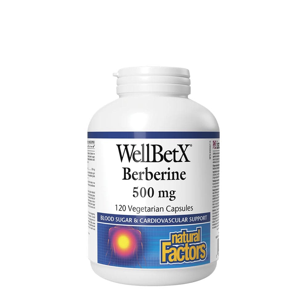 Natural Factors Wellbetx Berberine 500mg - 120 kapslar – Natural Factors förpackning
