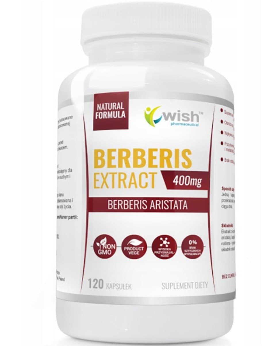 Wish Berberis Extract 5:1 400mg 120 cápsulas – Wish empaque