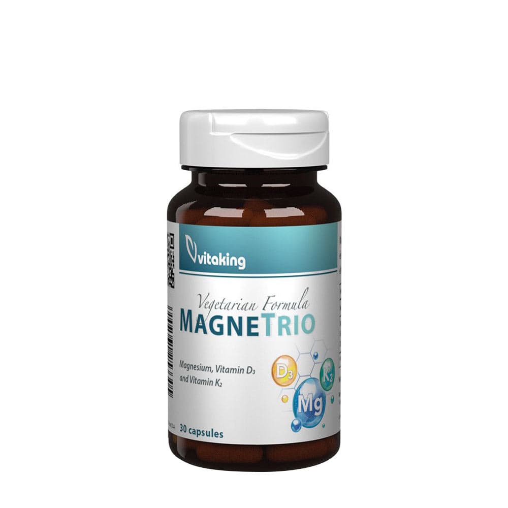Vitaking Magnetrio 200 mg magnesium, 15 mg zink och 0,5 mg koppar – 30 kapslar – Vitaking förpackning