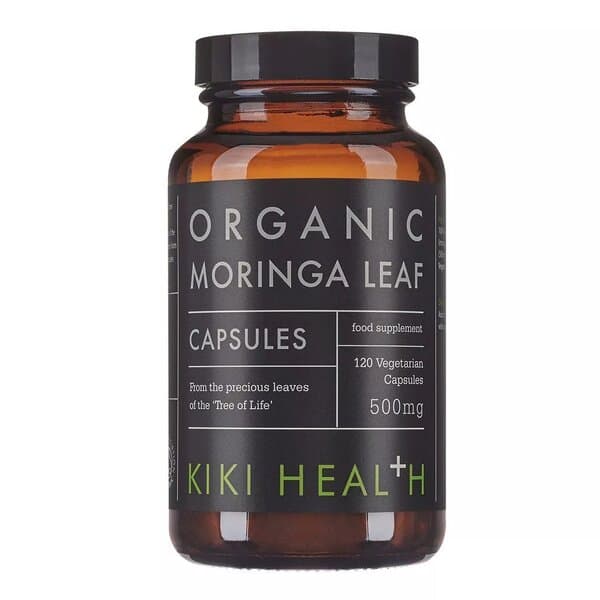 Kiki Health - Organic Moringa Leaf 500 mg - 120 vegetariska kapslar – Kiki Health förpackning