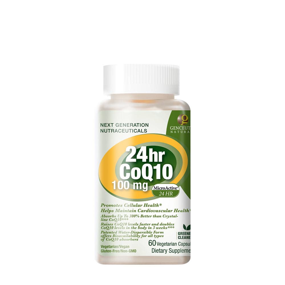 Nature's Answer 24hr Microactive COQ10 100mg - 60 veg kapslar – Genceutic Naturals förpackning