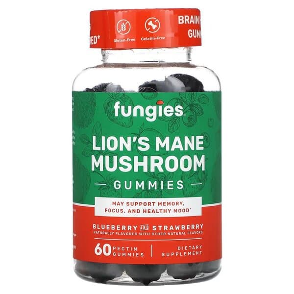 Fungies Lion'S Mane Mushroom Gummies 500mg - 60 fruktgummies – Fungies förpackning