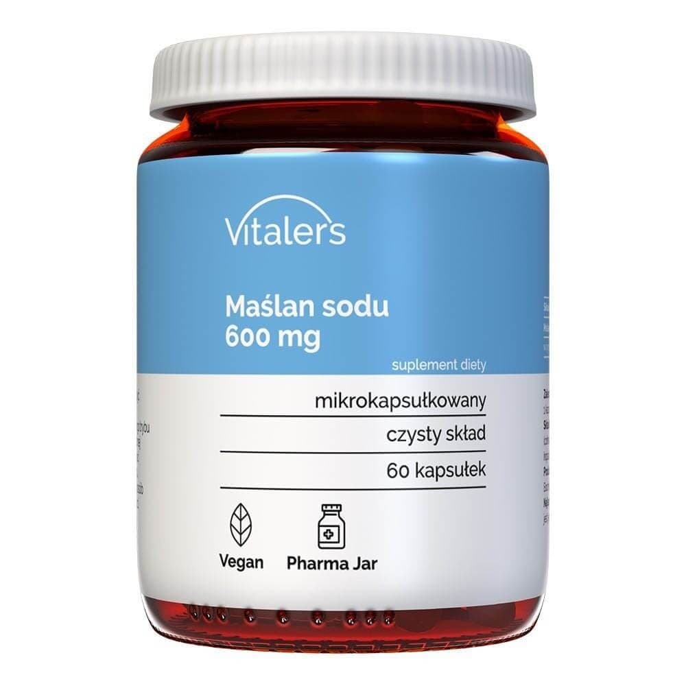 Vitaler's Maślan sodu 600 mg 60 kapsułek – Vitaler's förpackning