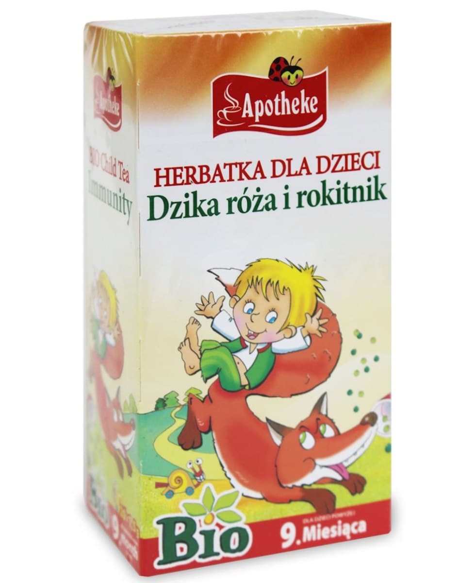 Apotheke Herbatka Dla Dzieci Dzika Róża Rokitnik Po 9 Miesiącu BIO 30g | Bio Planet – Apotheke förpackning
