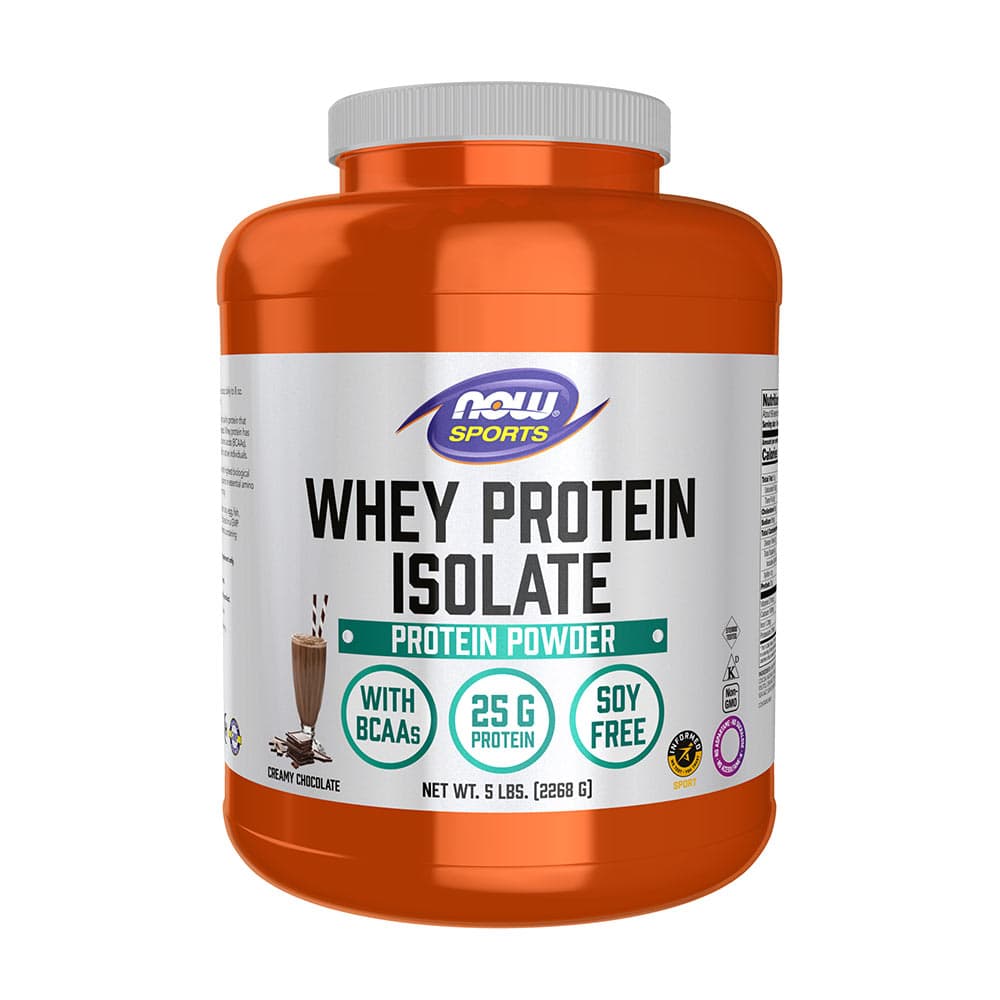 NOW Foods Vassleproteinisolat Choklad 2268 g – NOW Foods förpackning
