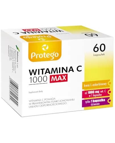 Protego Witamina C 1000 MAX 60 cápsulas | Salvum Lab – Protego empaque