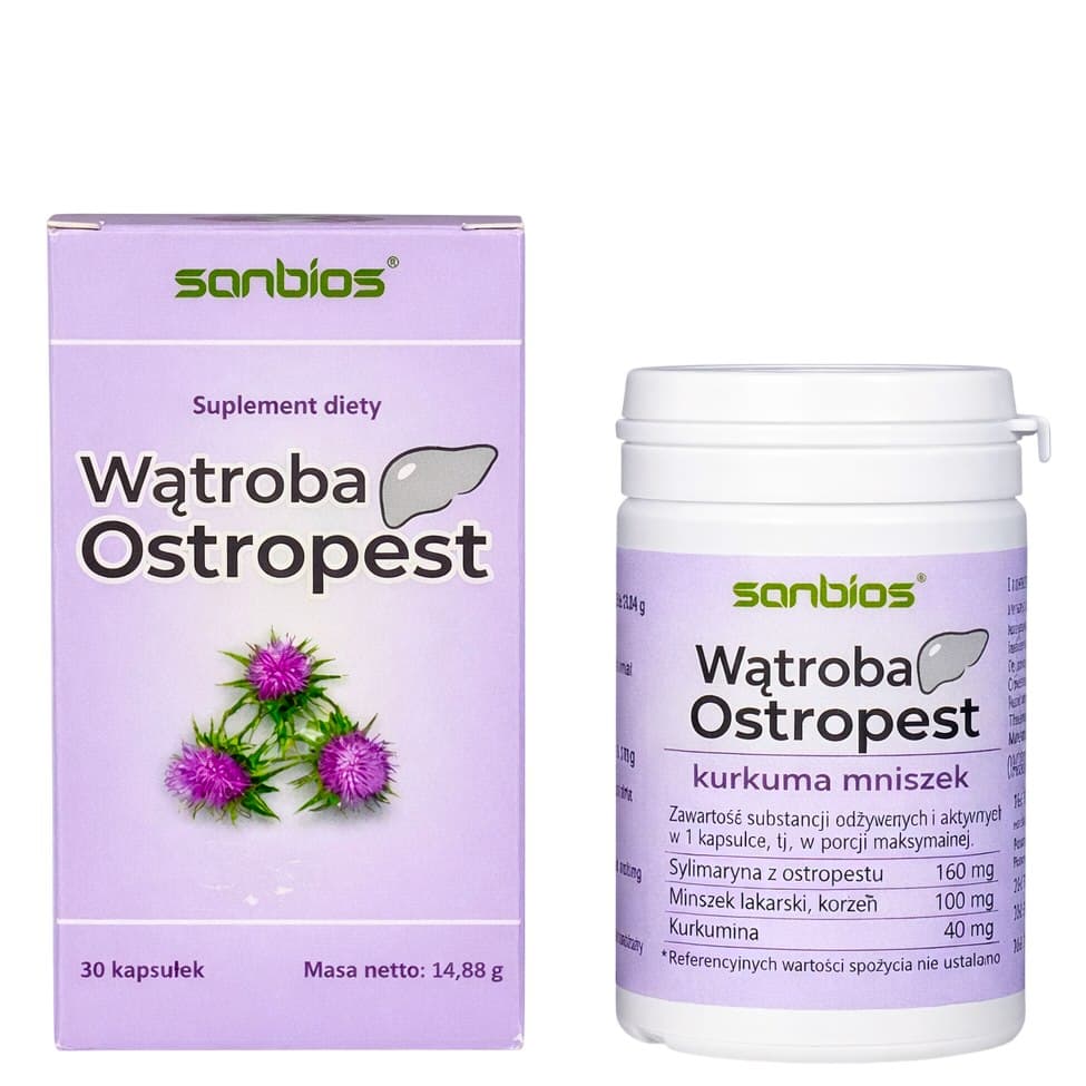 Sanbios - Liver Milk Thistle - 30 kapslar – Sanbios Verpackung