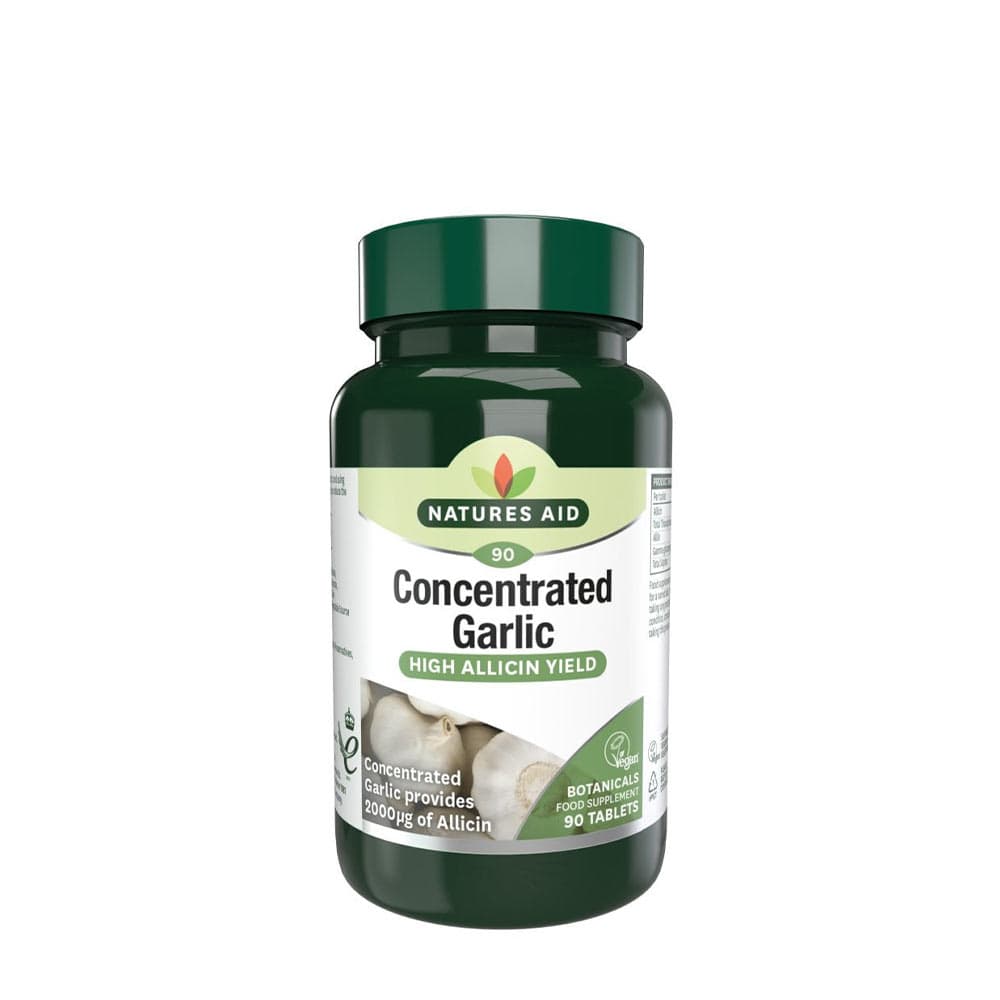 Natures Aid Concentrated Garlic 2000mcg - 90 tabletter – Natures Aid förpackning
