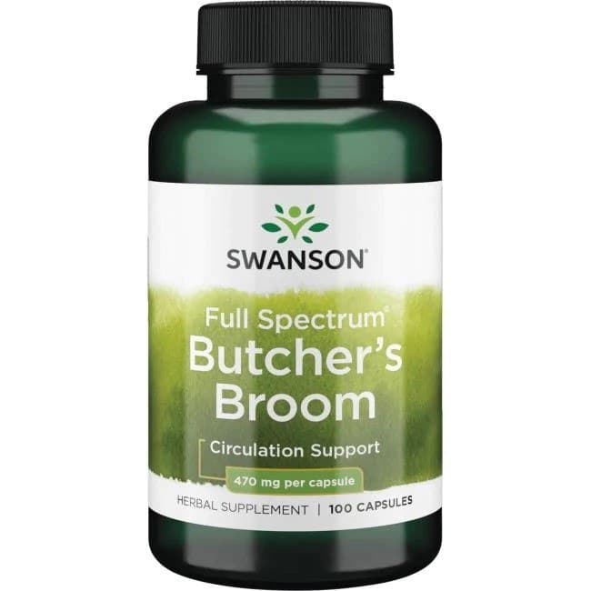 Swanson Full Spectrum Slaktarens kvast 470 mg - 100 kapslar – Swanson förpackning