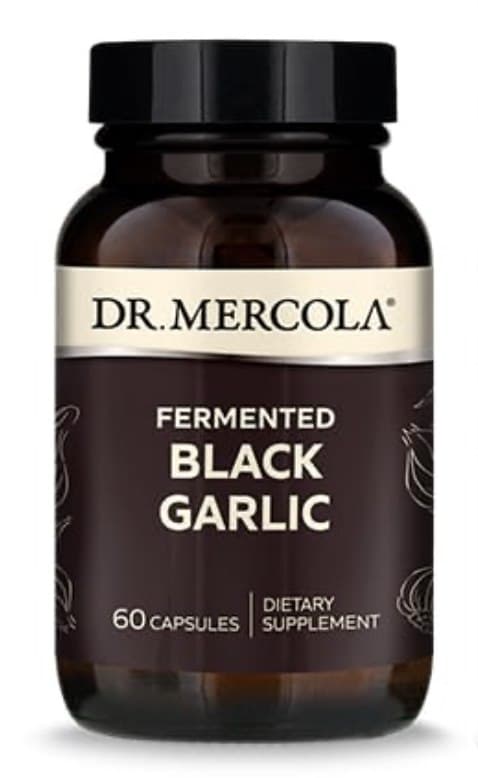 Dr. Mercola Fermented Black Garlic 60 kapslar – Dr. Mercola förpackning