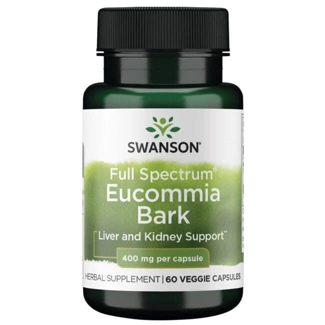 Swanson Full Spectrum Eucommia Bark 400 mg – 30 kapslar – Swanson förpackning