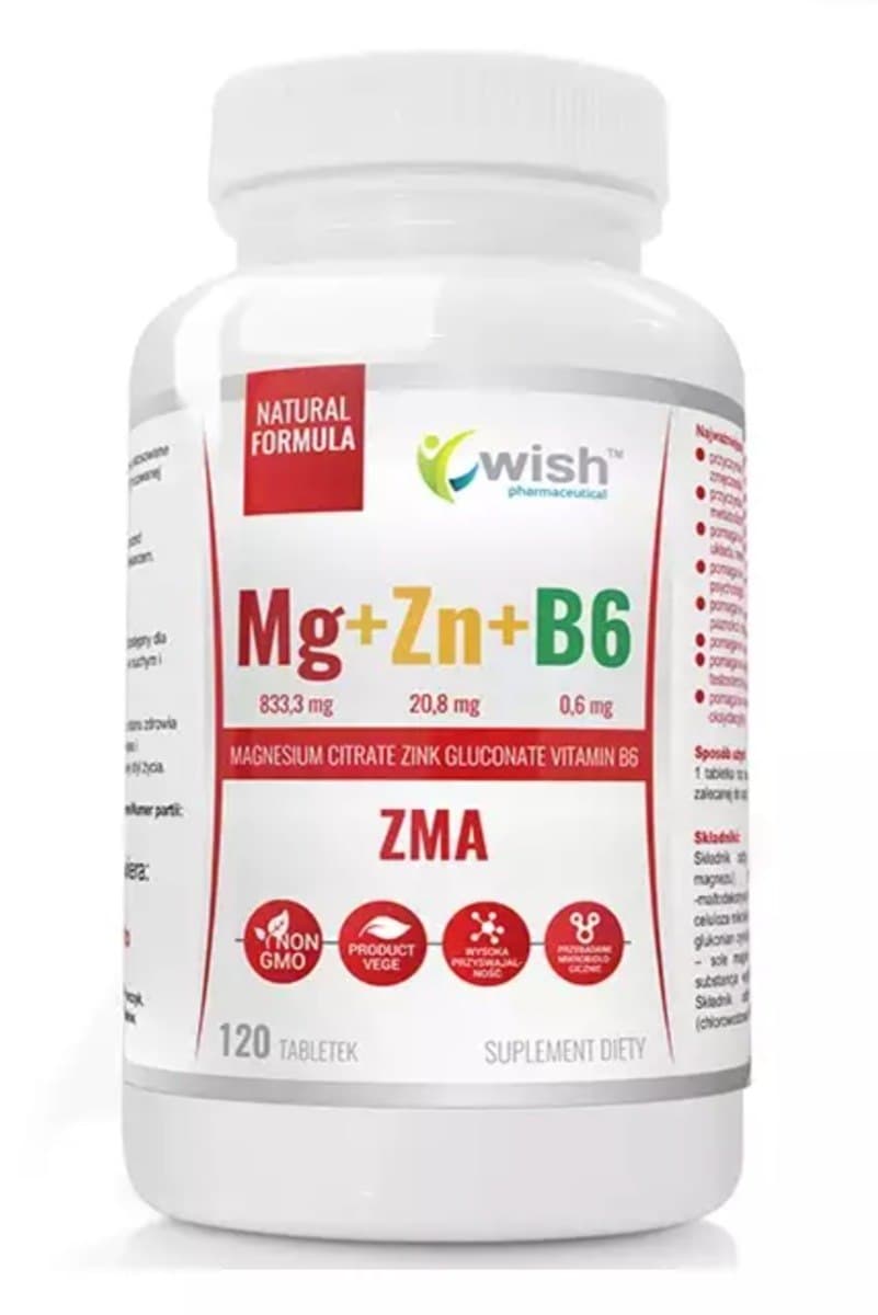 Wish Mg+Zn+Vit. B6 120 tabletas – Wish empaque