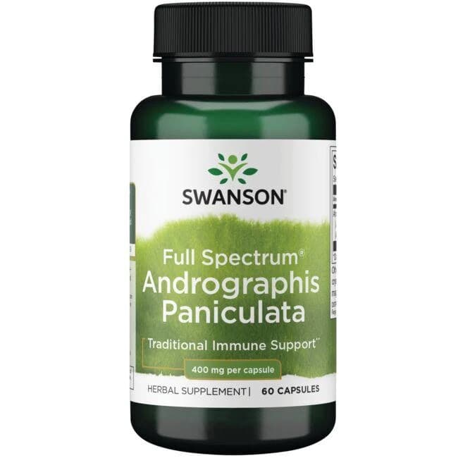 Swanson Full Spectrum Andrographis Paniculata 400 mg kapslar – Swanson förpackning