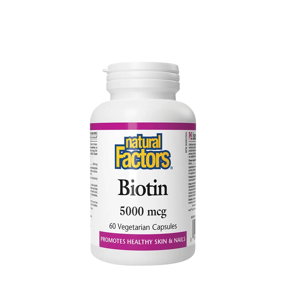 Natural Factors Biotin 5000mcg 60 kapslar – Natural Factors förpackning