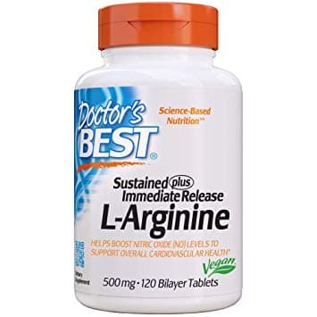 Doctor's Best L-Arginine Sustained + Immediate Release 500mg - 120 tabletter – Doctor's Best förpackning