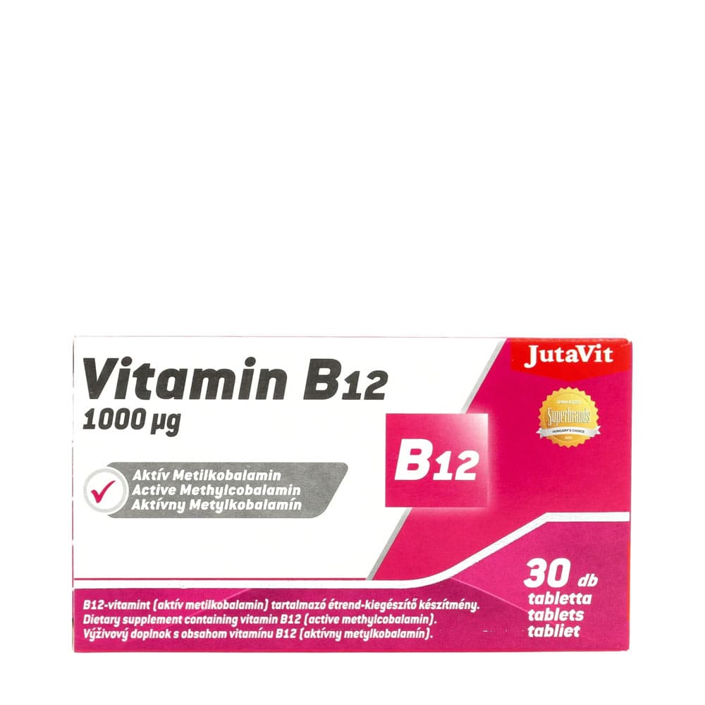 Jutavit Vitamin B12 Active Methylcobalamin 1000 µg 30 tabletter – Jutavit förpackning