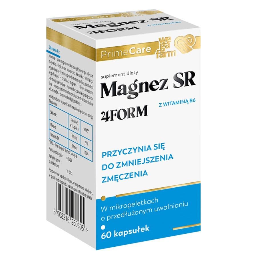 WegaFarm Magnez SR 4form 60 cápsulas – WegaFarm empaque