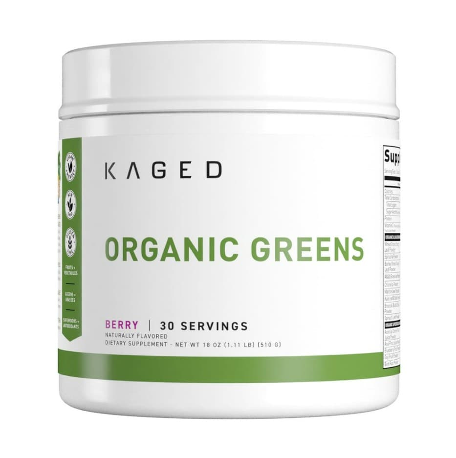 Kaged Outlive 100 Superfood Greens Pulver 501g – Kaged Muscle förpackning
