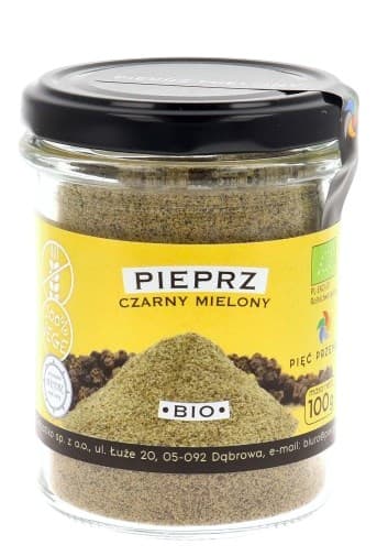 Pięć Przemian - Svartpeppar Malen Eko Glutenfri 100g – Pięć Przemian förpackning