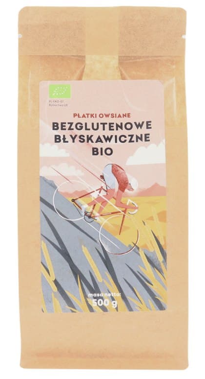 Pięć Przemian - Glutenfria Ekologiska Snabba Havreflingor 500g – Pięć Przemian förpackning