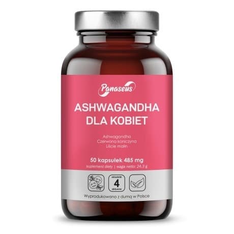 Panaseus Ashwagandha For Women - 50 kapslar – Panaseus förpackning