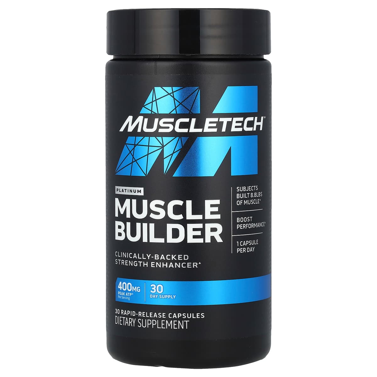 Muscletech Platinum Muscle Builder 400 mg – 30 kapslar – Muscletech förpackning