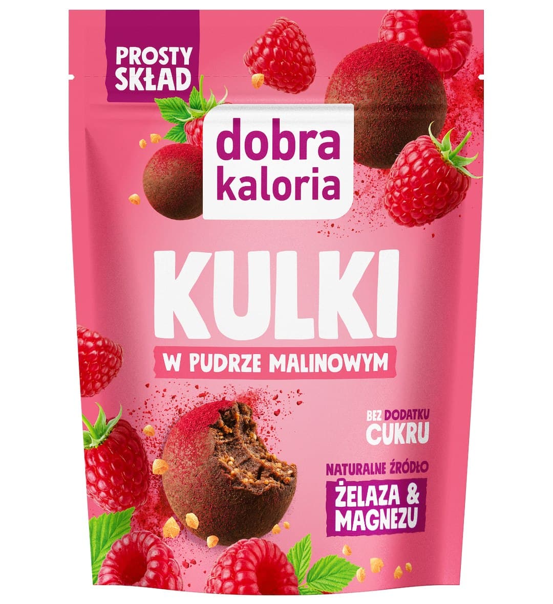 Kubara - DOBRA KALORIA Energikulor med hallon 65g – Kubara förpackning