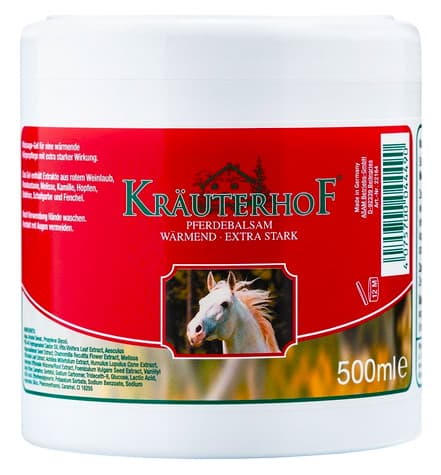 Krauterhof - Horse Ointment Strong Warming 500ml – Krauterhof förpackning