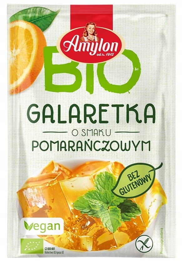 Amylon - Jelly Orange Flavor Gluten-Free Organic 40g – Amylon förpackning