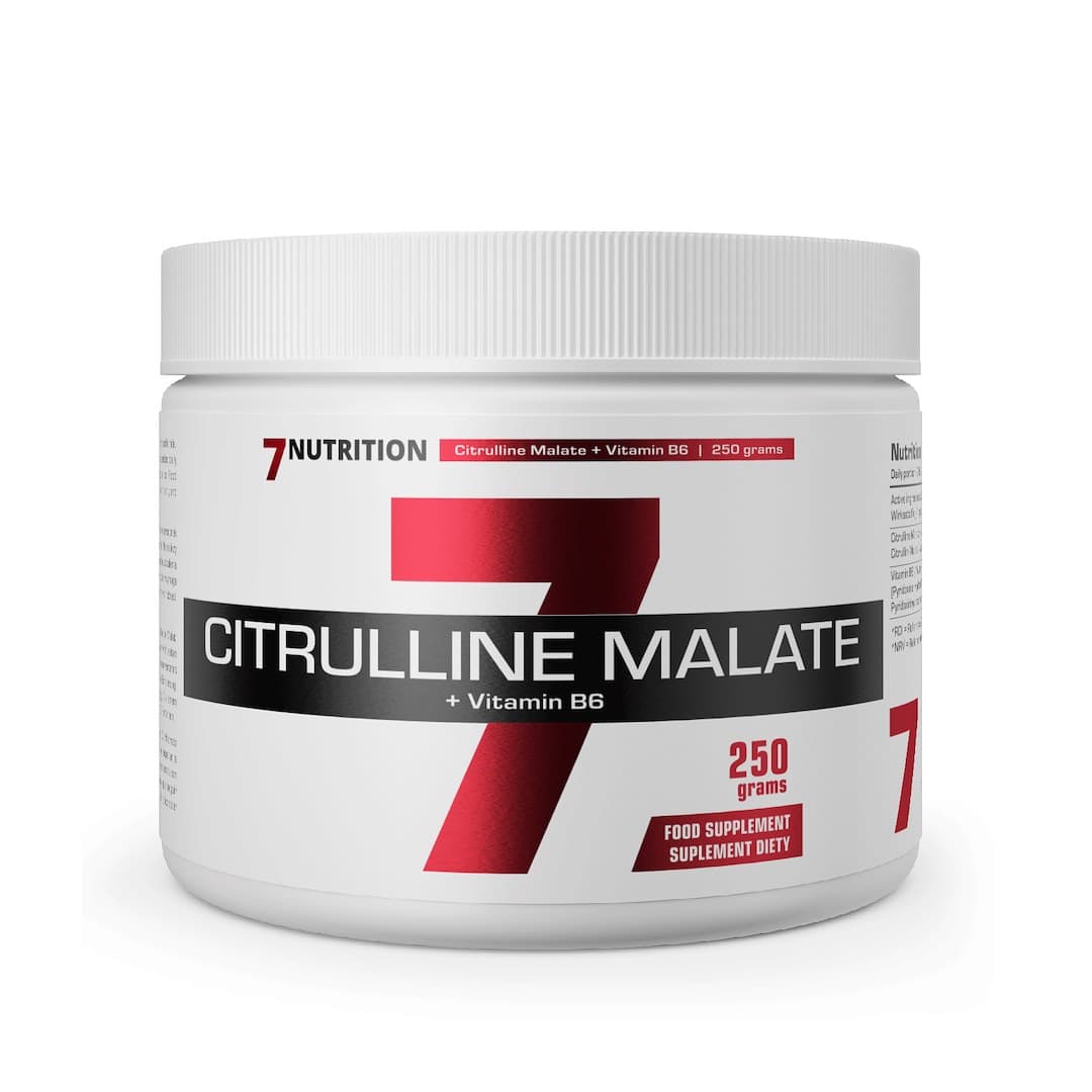 7Nutrition - Citrulline Malate + Vitamin B6, 250g pulver – 7Nutrition förpackning