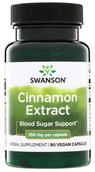 Swanson Cinnamon Extract 250mg – 90 kapslar – Swanson förpackning