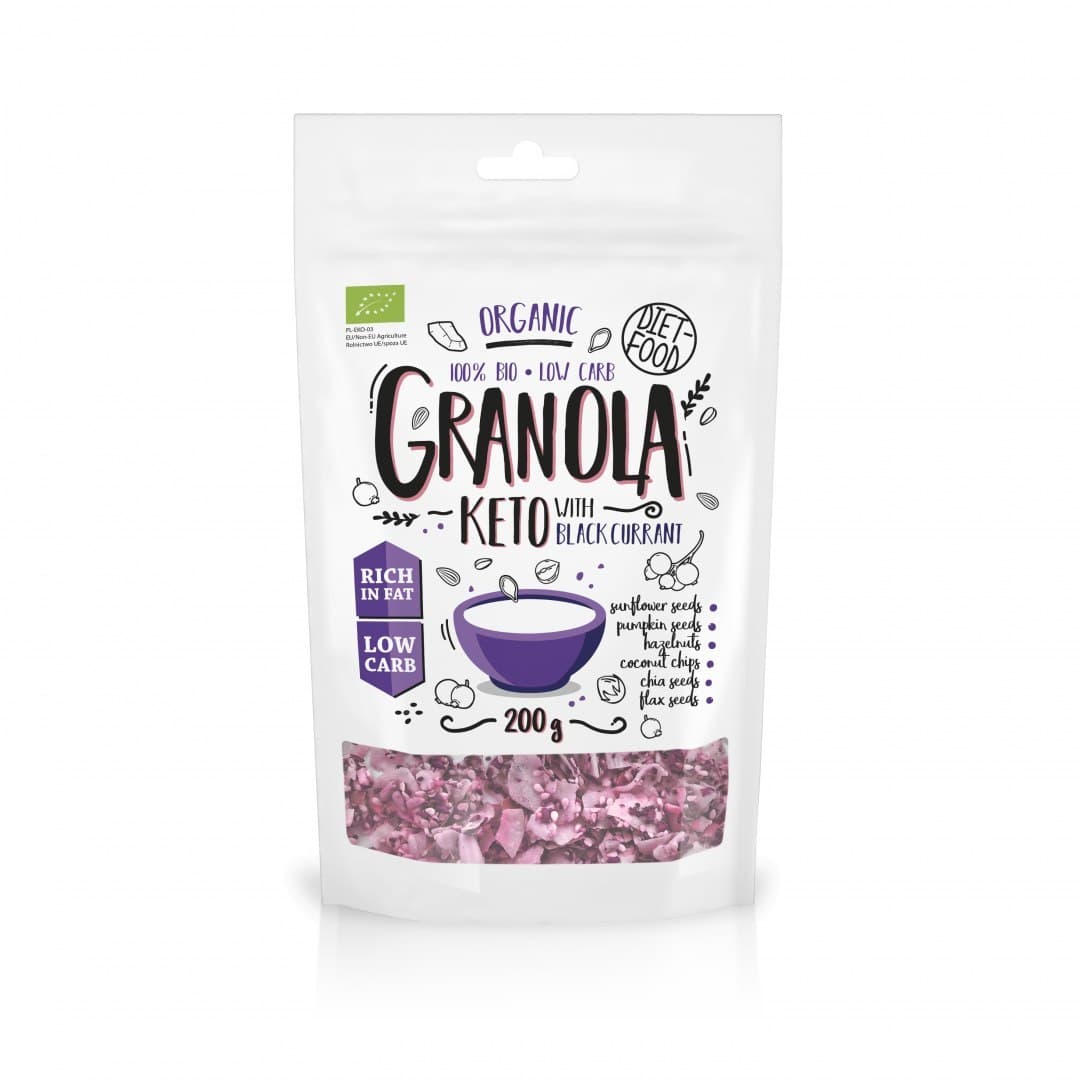 Diet Food Granola Keto z czarną porzeczką Bio 200g | Diet-Food