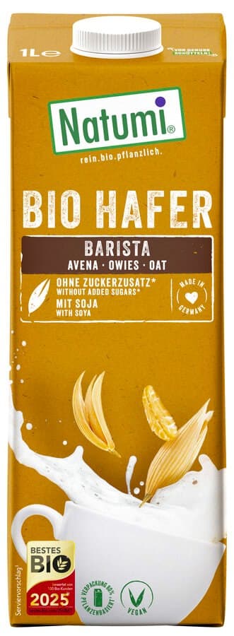 Natumi - Oat-Soy Barista Drink Sockerfri Eko 1l – Natumi förpackning