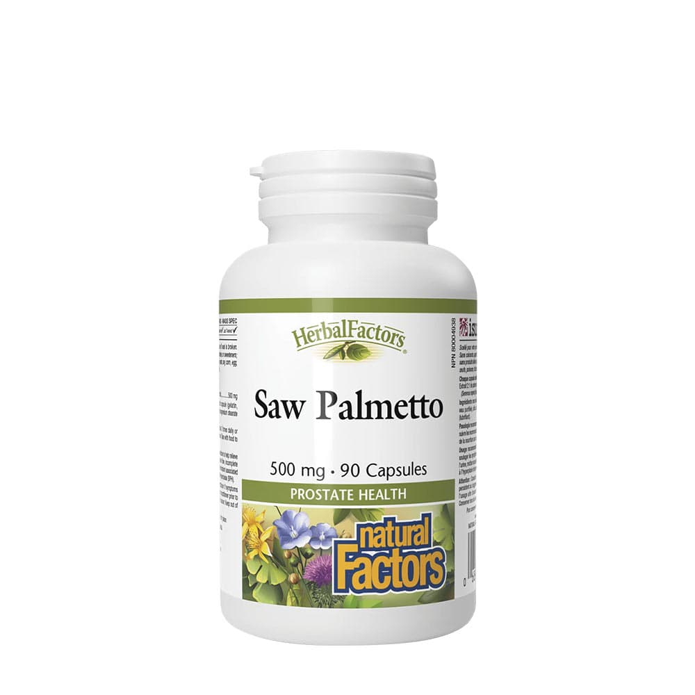 Natural Factors Sågtalpalmextrakt 500 mg - 90 kapslar – Natural Factors förpackning