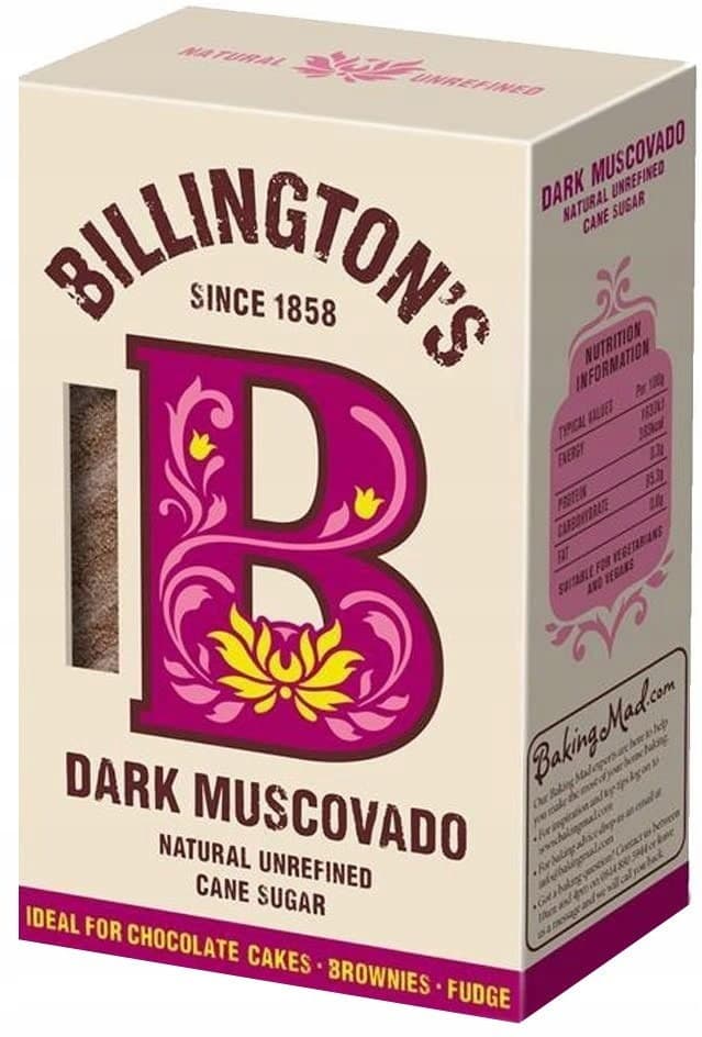 BILLINGTONS Açúcar de cana Muscovado escuro 500 g | EKO WITAL – Billington's embalagem