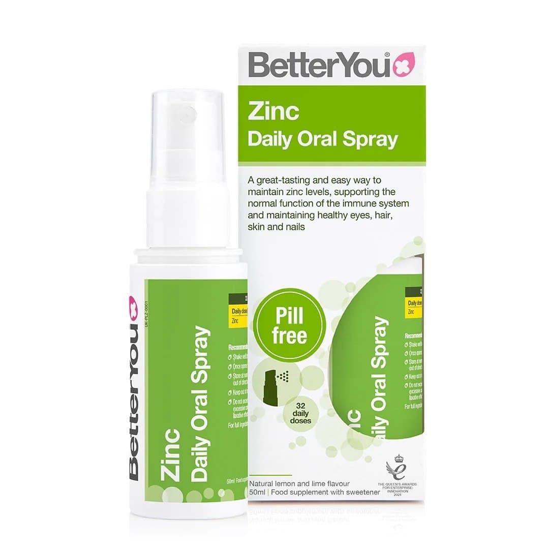 Better You Zinc Daily Oral Spray Natural Lemon & Lime 50ml – Better You förpackning