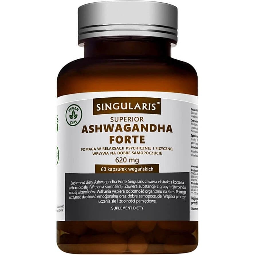 Singularis Ashwagandha Forte 620 mg 60 vegane Kapseln – Singularis Verpackung